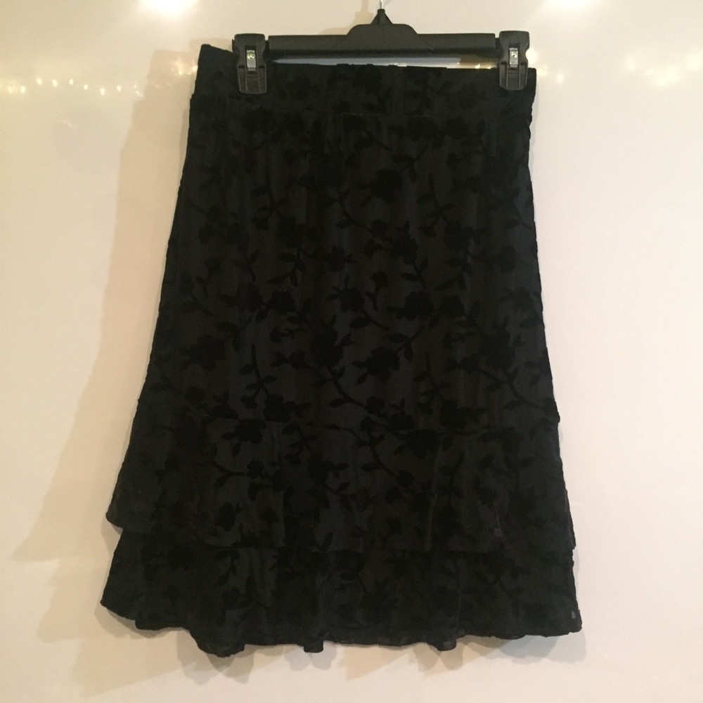Black velvet skirt